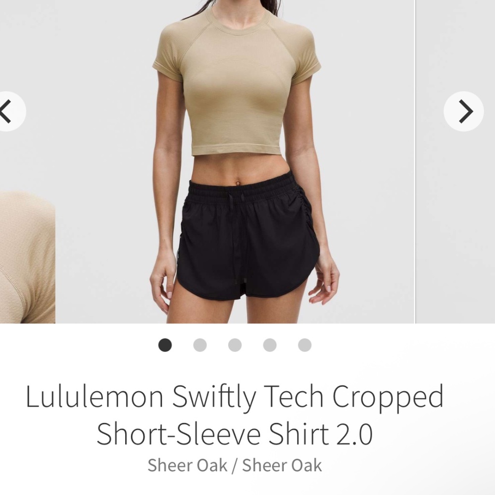Lululemon Swiftly Tech Cropped short sleeve size 14